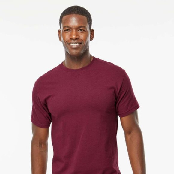 NEW M&O Men's 3-Pack Gold Soft Touch T-Shirt Burgundy - Picture 1 of 4